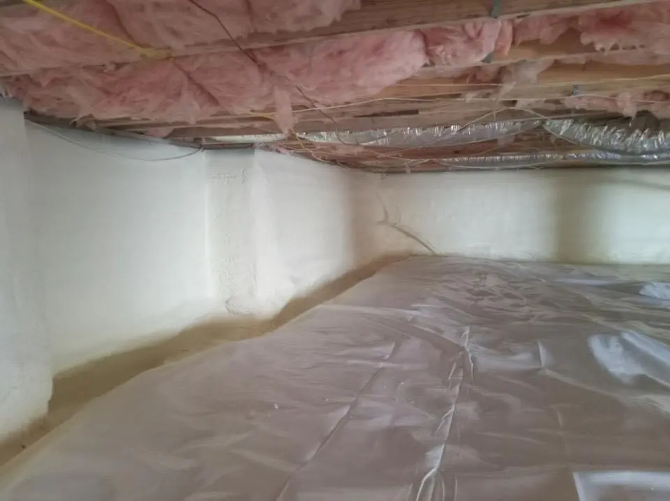 Crawl space encapsulation with closed-cell spray foam for Flat Roof Repair in Fish Hawk